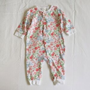 H&M floral cotton snap footless sleeper jumpsuit pajamas 4-6 months baby girl